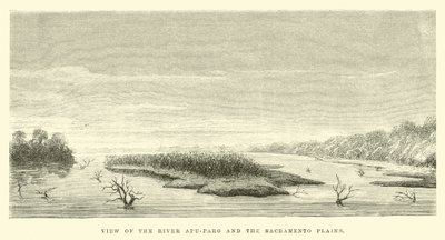 Uitzicht op de rivier Apu-Paro en de Sacramento-vlaktes door Edouard Riou